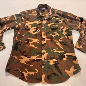 ~Vintage Camo Shirt Men's XL Williams Bay Button Up Deer Hunting Long Sleeve 90s